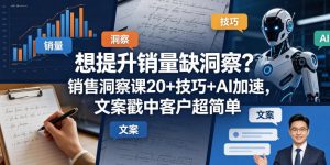 想提升销量缺洞察？销售洞察课20+技巧+AI加速，文案戳中客户超简单【原创双语字幕】-沧海聊项目