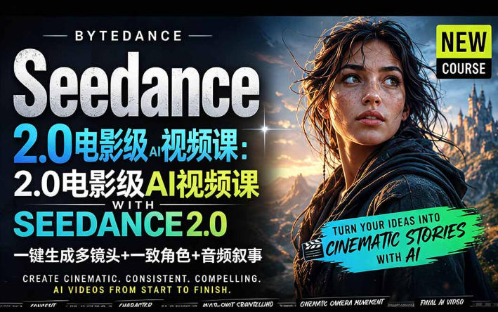 字节跳动的Seedance 2.0 AI电影视频生成制作教程，一键生成多镜头+一致角色+音频叙事-中英字幕-沧海聊项目