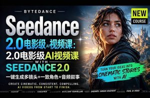 Seedance 2.0电影级AI视频课：一键生成多镜头+一致角色+音频叙事-沧海聊项目