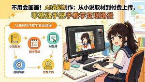 不用会画画！AI漫剧制作：从小说取材到付费上传，零基础手把手教学变现路径-沧海聊项目