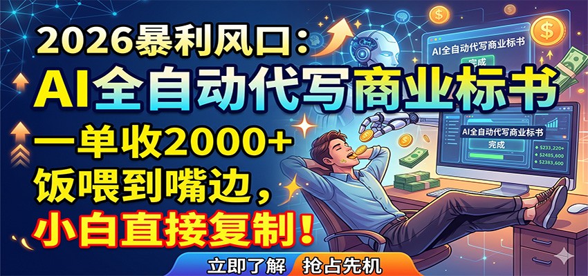 AI全自动代写商业标书，一单收2000+，饭喂到嘴边，小白直接复制-沧海聊项目