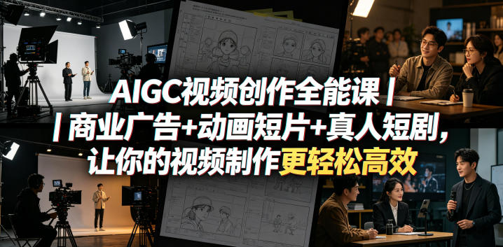 AIGC视频创作全能课｜商业广告+动画短片+真人短剧，让你的视频制作更轻松高效-沧海聊项目