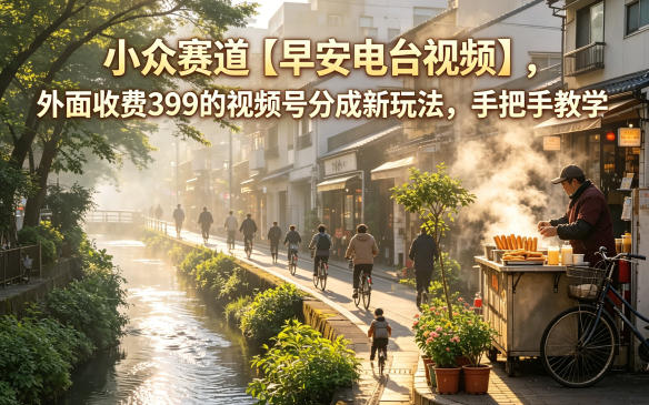 小众赛道【早安电台视频】，外面收费399的视频号分成新玩法，手把手教学-沧海聊项目