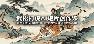 武松打虎AI短片创作课：脚本配图全流程教学，高效完成经典场景视频制作-沧海聊项目