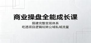 商业操盘全能成长课：搭建完整变现体系，吃透项目逻辑玩转公域私域流量-沧海聊项目