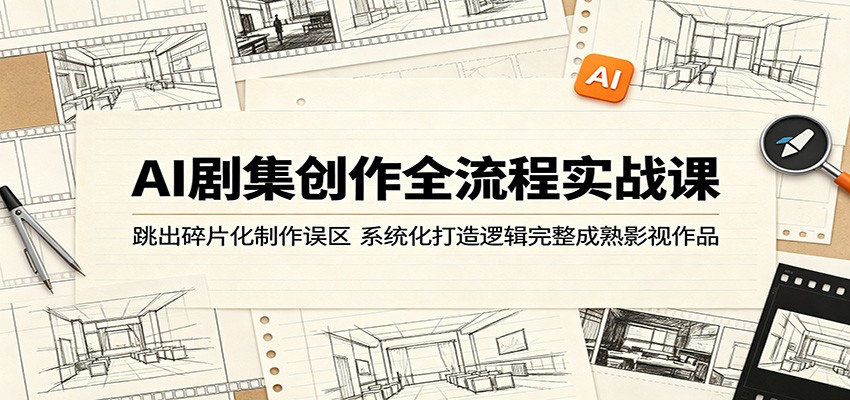AI剧集创作全流程实战课：跳出碎片化制作误区，系统化打造逻辑完整成熟影视作品-沧海聊项目