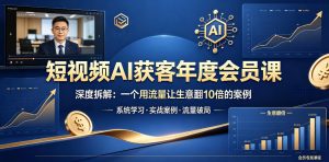 短视频AI获客年度会员课，深度拆解，一个用流量让生意翻10倍的案例-沧海聊项目