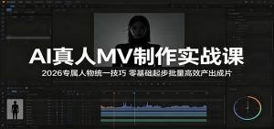 AI真人MV制作实战课：2026专属人物统一技巧，零基础起步批量高效产出成片-沧海聊项目