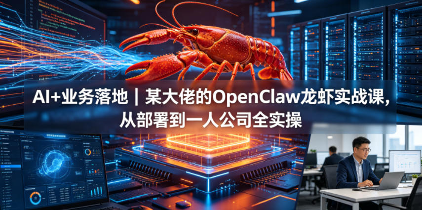 AI+业务落地｜某大佬的OpenClaw小龙虾实战课，从部署到一人公司全实操-沧海聊项目