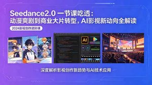 Seedance2.0一节课吃透：动漫爽剧到商业大片转型，AI影视新动向全解读-沧海聊项目