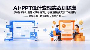 AI·PPT设计变现实战训练营，从0到1学AI设计+派单变现，学完直接接真实订单赚钱-沧海聊项目