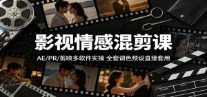 影视情感混剪课：AE/PR/剪映多软件实操，全套调色预设直接套用-沧海聊项目