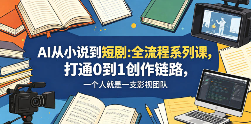 AI从小说到短剧全流程系列课，打通0到1创作链路，一个人就是一支影视团队-沧海聊项目