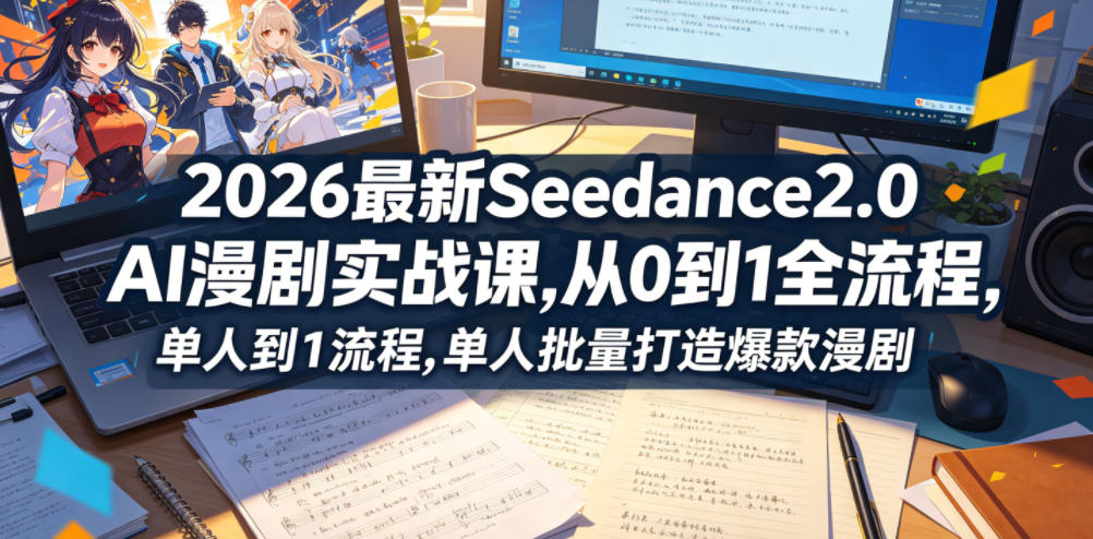 2026最新Seedance2.0 AI漫剧实战课,，从0到1全流程，单人批量打造爆款漫剧-沧海聊项目