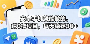 安卓手机就能做的，纯0撸项目，每天稳定30+-沧海聊项目