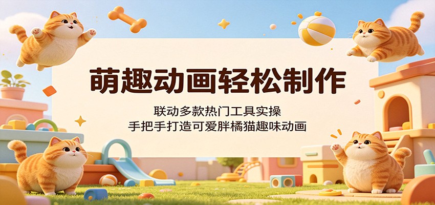 萌趣动画轻松制作，联动多款热门工具实操，手把手打造可爱胖橘猫趣味动画-沧海聊项目
