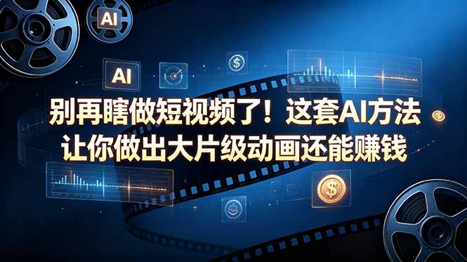 别再瞎做短视频了！这套 AI 方法让你做出大片级动画还能赚钱【原创双语字幕】-沧海聊项目