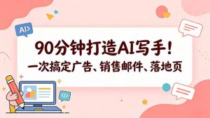 90分钟打造AI写手！一次搞定广告、销售邮件、落地页【原创双语字幕】-沧海聊项目