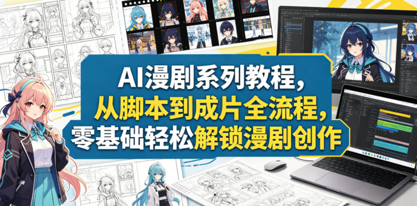 AI漫剧系列教程，从脚本到成片全流程，零基础轻松解锁漫剧创作-沧海聊项目