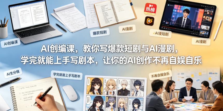AI创编课，教你写爆款短剧与AI漫剧，学完就能上手写剧本，让你的AI创作不再自娱自乐(更新0521)-沧海聊项目