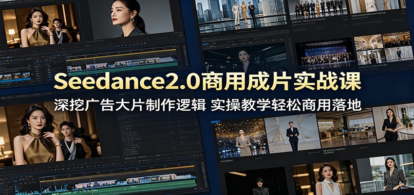 Seedance2.0商用成片实战课：深挖广告大片制作逻辑，实操教学轻松商用落地-沧海聊项目