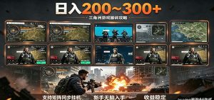 日入200~300+ 三角洲全自动搬砖项目，新手零门槛即可无脑入手-沧海聊项目