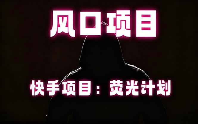 快手风口项目，荧光计划托管，长期稳定，适合批量做-沧海聊项目