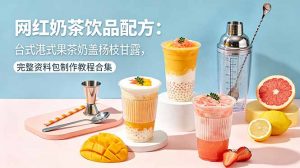 网红奶茶饮品配方：台式港式果茶奶盖杨枝甘露，完整资料包制作教程合集-沧海聊项目