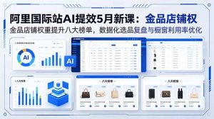 阿里国际站AI提效5月新课：金品店铺权重提升八大榜单，数据化选品复盘与橱窗利用率优化-沧海聊项目