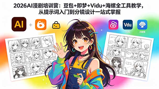 2026AI漫剧培训营：豆包+即梦+Vidu+海螺全工具教学，从提示词入门到分镜设计一站式掌握-沧海聊项目