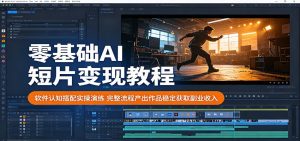 零基础AI短片变现教程：软件认知搭配实操演练，完整流程产出作品稳定获取副业收入-沧海聊项目