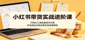小红书带货实战进阶课：巧用AI工具批量创作内容，开店选品合规运营实现店铺增收-沧海聊项目