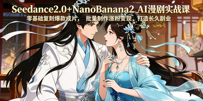 Seedance2.0+NanoBanana2 AI漫剧实战课，零基础复刻爆款成片涨粉变现，打造长久副业收益-沧海聊项目