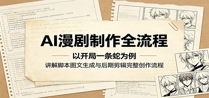 AI漫剧制作全流程：以开局一条蛇为例，讲解脚本图文生成与后期剪辑完整创作流程-沧海聊项目