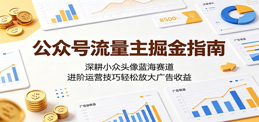 公众号流量主掘金指南：深耕小众头像蓝海赛道，进阶运营技巧轻松放大广告收益-沧海聊项目