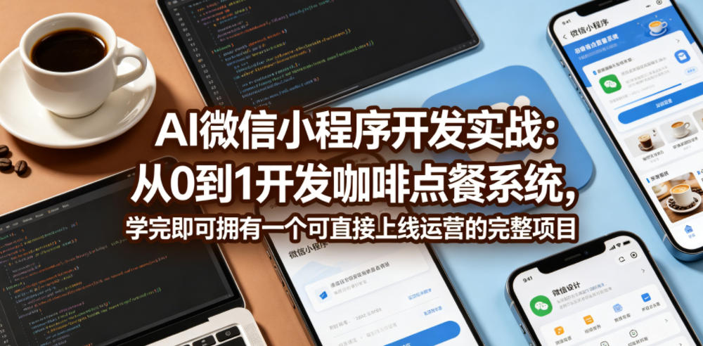 AI微信小程序开发实战：从0到1开发咖啡点餐系统，学完即可拥有一个可直接上线运营的完整项目-沧海聊项目