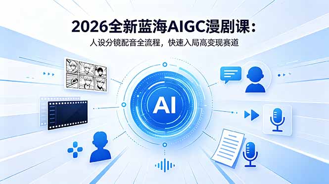 2026全新蓝海AIGC漫剧课：人设分镜配音全流程，快速入局高变现赛道-沧海聊项目