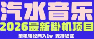 【汽水音乐挂G】26年最新玩法，全自动运行，可矩阵放大，月收5000-1W，独家技术【揭秘】-沧海聊项目