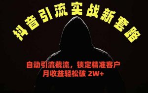 抖音引流实战新套路,挂机自动引流截流精准锁定客户,月收益破 2W+-沧海聊项目