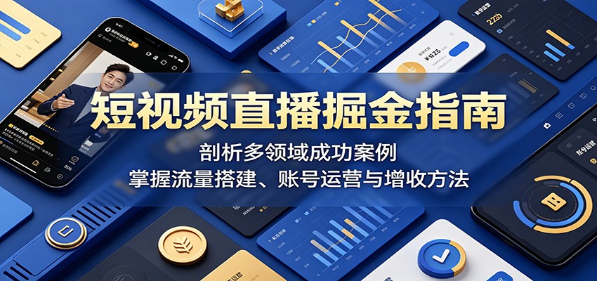 短视频直播掘金指南：剖析多领域成功案例，掌握流量搭建、账号运营与增收方法-沧海聊项目