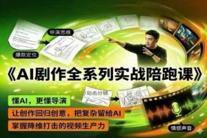 AI剧作全系列实战陪跑课，懂AI，更懂导演，让创作回归创意，把复杂留给AI，掌握降维打击的视频生产力-沧海聊项目