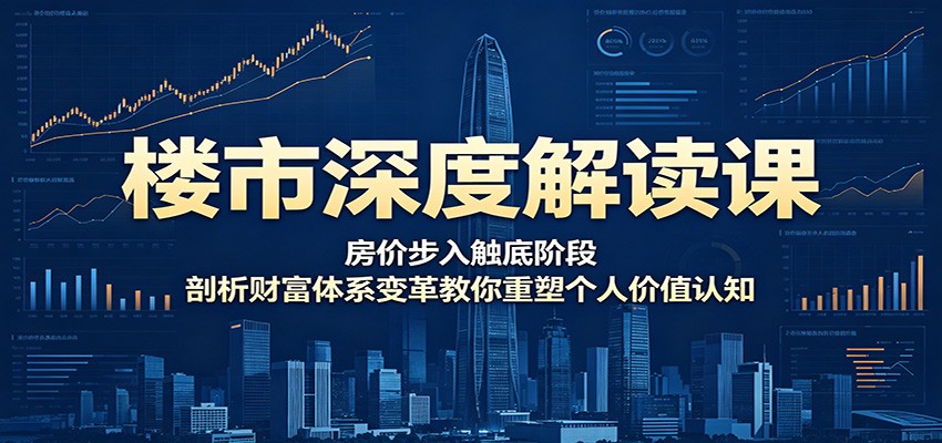 楼市深度解读课：房价步入触底阶段，剖析财富体系变革教你重塑个人价值认知-沧海聊项目