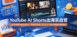 YouTube AI Shorts出海实战营，从0开始教AI制作Shorts，开通YPP变现，月入万刀，新手可复制的实操路径-沧海聊项目