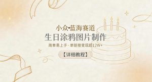 小众蓝海赛道，生日涂鸦图片制作，简单易上手，单链接变现超12W+【详细教程】-沧海聊项目