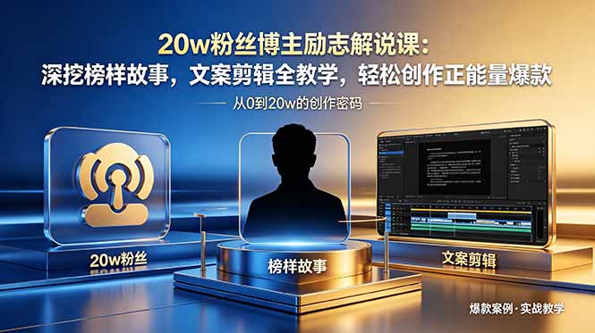 20w粉丝博主励志解说课：深挖榜样故事，文案剪辑全教学，轻松创作正能量爆款-沧海聊项目