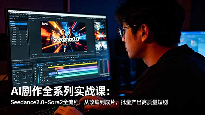 AI剧作全系列实战课：Seedance2.0+Sora2全流程，从改编到成片，批量产出高质量短剧-沧海聊项目