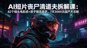 AI短片《丧尸清道夫》拆解课：82个镜头电影感+原子朋克美学，7天3000元国产天花板-沧海聊项目