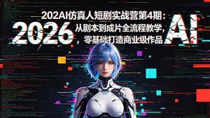 2026AI仿真人短剧实战营第4期：从剧本到成片全流程教学，零基础打造商业级作品-沧海聊项目