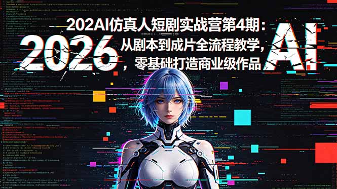 2026AI仿真人短剧实战营第4期：从剧本到成片全流程教学，零基础打造商业级作品-沧海聊项目