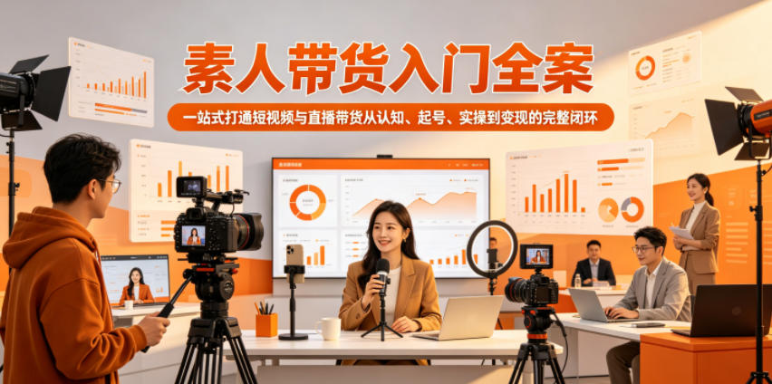 素人带货入门全案，一站式打通短视频与直播带货从认知、起号、实操到变现的完整闭环-沧海聊项目